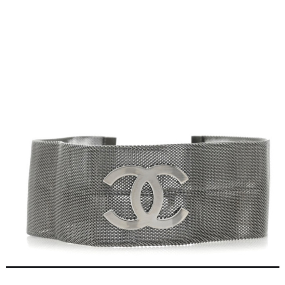 CHANEL Metal Mesh CC Choker Necklace